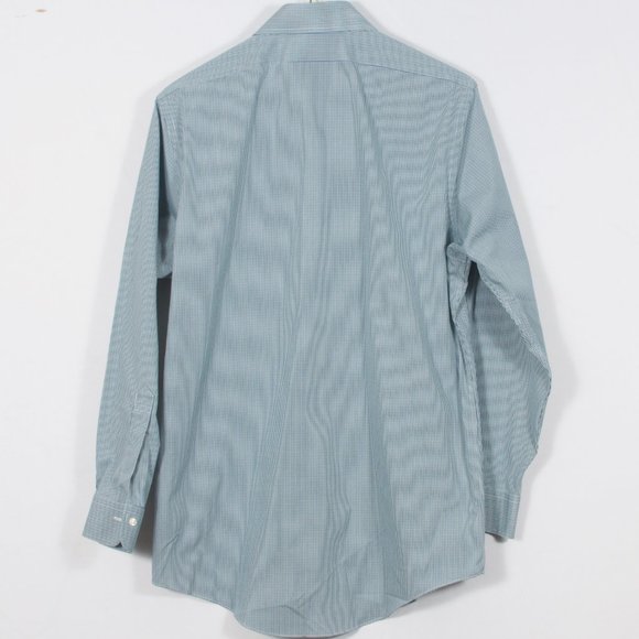 NWOT Brooks Brothers 15.5-32 Men's Dress Shirt Glue Green White Guncheck - Picture 3 of 6